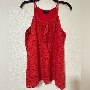 Romeo & Juliet Couture Red Lace Tank Top
